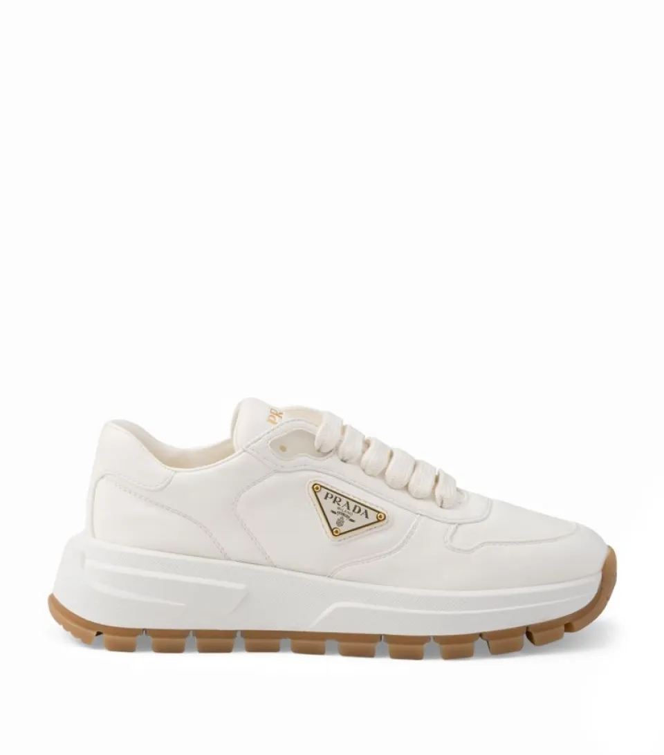 Prada Leather Triangle Sneakers