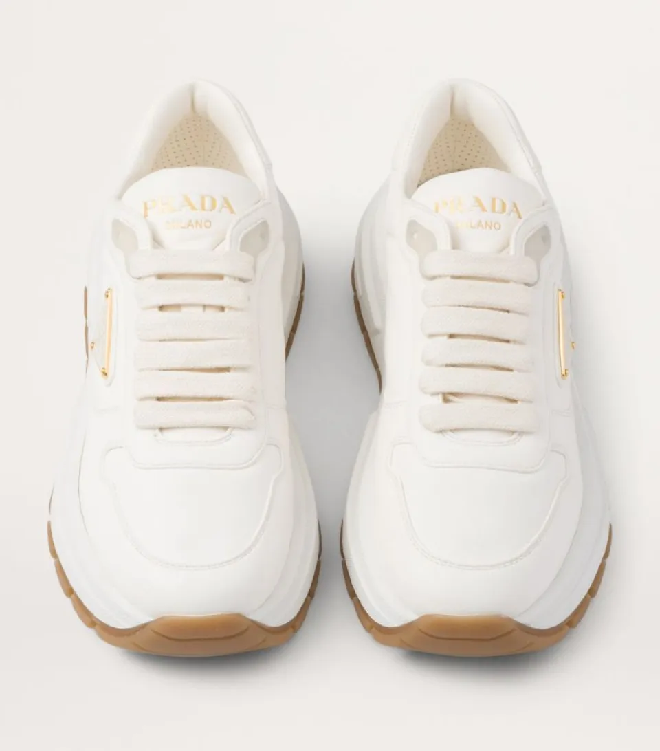 Prada Leather Triangle Sneakers