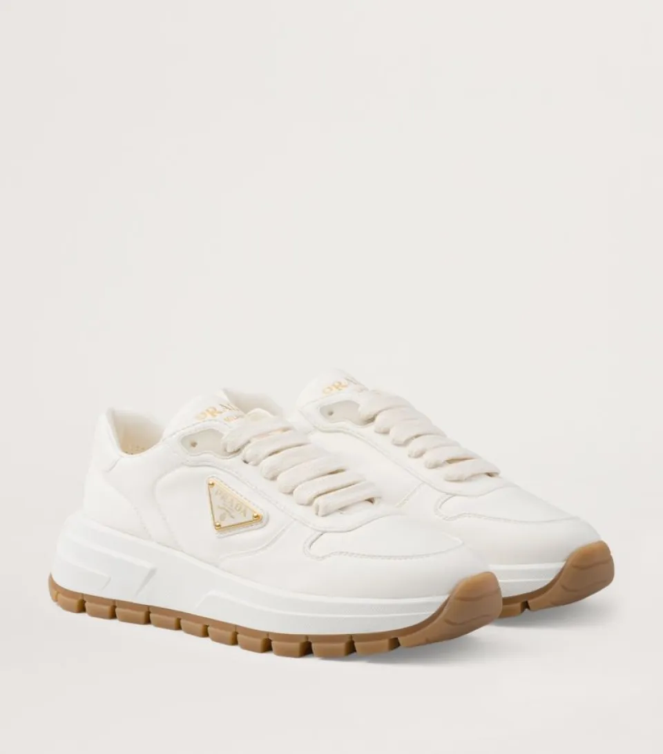 Prada Leather Triangle Sneakers