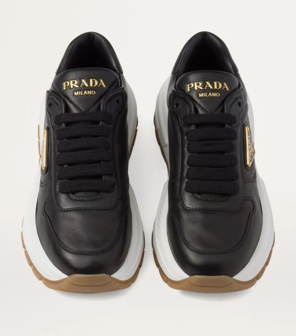 Prada Leather Triangle Sneakers