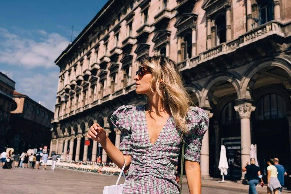 A fashionable woman in Milan, Italy.