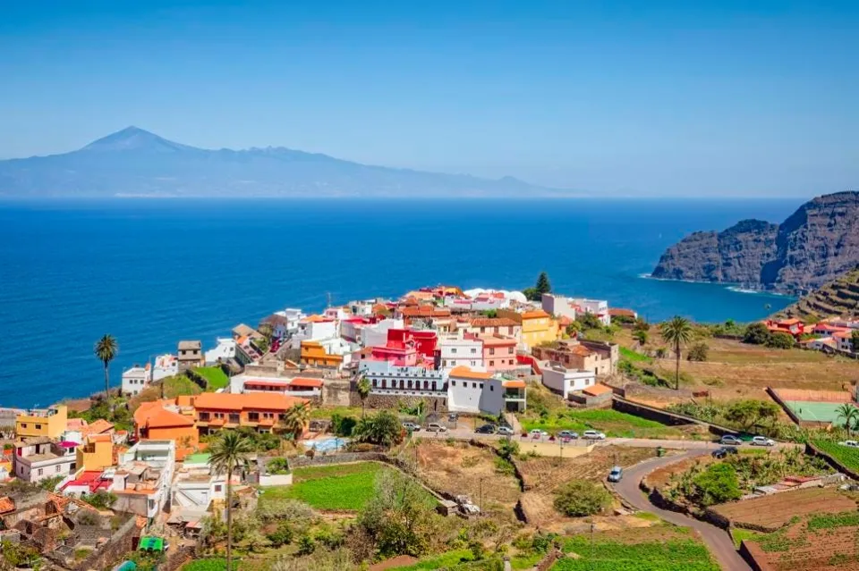 View of village Agulo on Canary Islands La Gomera, Spain
